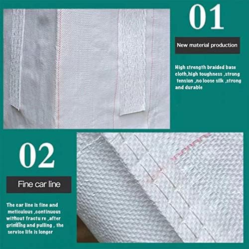 FIBC Bulk Bag 2-Pack | 1-Ton (2,200 lbs) Super Sack | 35“ x 35” x 43" Woven Polypropylene | Duffle-Top Construction Waste Bag with 4 Loops