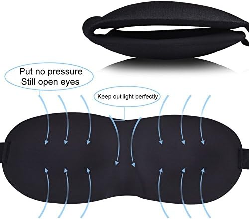 QTMY 3 PCS Sleeping Eye Mask for Women Men Girls Adults Eyepatch Blindfold Shade Travel Natural Sleep Aid Cover Light Guide Relax