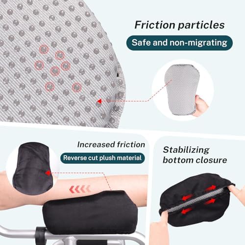 Upright Walker Forearm Pads (2pcs) - Stand Up Walker Accessories for Seniors, Soft, Comfortable Rest for Arms, Tall Upwalker Handle Cushions, Machine Washable - Nonslip Bottom (Only Pads)