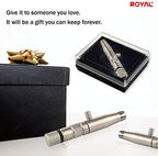 ROYAL [Made in Korea] Premium Manual Nose Hair Trimmer for Men Silver Bullet, Battery-Free, Stainless Steel Rotary Blade Grooming Tool, Waterproof, Safe & Painless with Patented Mechanism, ET-3