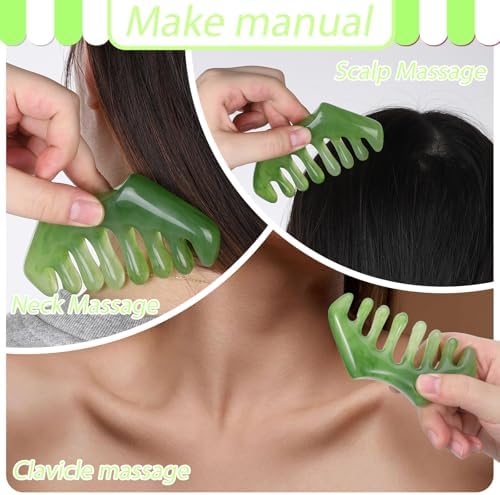 2 Pack Massage Combs Gua Sha Scraping Scalp Comb Hair Multi-Functional Handheld Head Massage Comb Facial Massages Tool for Head Caring Body Relaxing