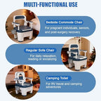Bedside Commode for Seniors, Adult Portable Commode Toilet 882lbs Capacity, Potty Chair for Seniors with Adjustable Handles, Height Adjustable Portable Toilet Chairs for Adults（US Fast Arrival）