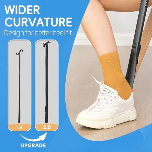 36 Inch Adjustable Long Handled Shoe Horn - Dressing Stick Aid for Seniors, Disabled - Ideal for Hip, Back, Shoulder Surgery Recovery – Helps with Getting Dressed, Sock Remover