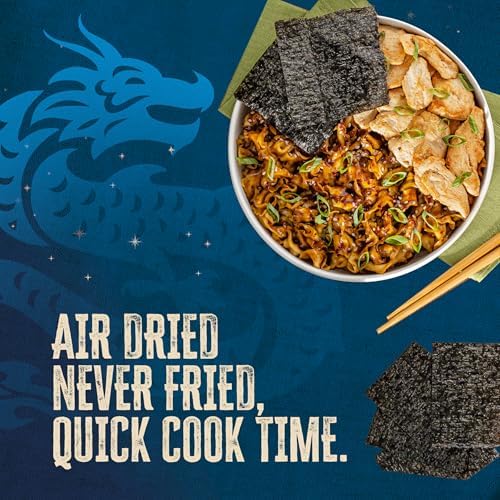 Blue Dragon Soy Garlic Saucy Noodles - 4.2oz (Pack of 6) - Knife Cut Air Dried Noodles w/Soy Garlic Sauce & Chili Garnish - Quick & Easy Meal with Authentic Asian Flavors - Perfect Mild Spicy Noodles