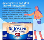 St. Joseph Aspirin Pain Reliever (NSAID) 81mg, Enteric Safety Coated, Adult Low Dose Aspirin, 365 ct (1 Year Supply, Packaging May Vary)