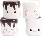 Marshmallow Mugs Set of 4 Cute Marshmallow Cups for Kids Hot Chocolate Cocoa Mugs Gifts for Kids Women Christmas Mother's Day Cute Mug 6OZ