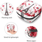 Sanitary Napkin Storage Bag, Zipper Period Pouch for Teen Girls Women, Portable Menstrual Tampons Collect Bags Eiffel Tower Love Heart