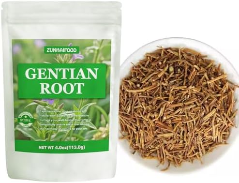 Dried Gentian Root (Long Dan Cao) - 4oz (113g) | Tradditional Bitter Herbal Tea, Non-GMO