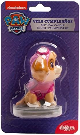 Dekora - 346181 Birthday Candle Skye Paw Patrol, Pink, 7 Cm (346181)