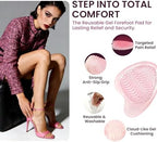 Foot Pads for Heels (3 Pairs): Ball of Foot Cushion for Women, Anti-Slip Metatarsal Pads for Pain Relief, Gel Forefoot Cushions for High Heels