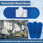 Geiserailie 120 Pcs Food Service Blue Detectable Bandage Woven Fingertip Waterproof Flexible Bandages Non-Stick Pad Latex Free for Catering First Aid Kit Wound Care and Protection(1" X 3",Rectangle)
