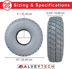 AlveyTech 3.00-4 (10"x3", 260X85) Foam-Filled Mobility Tire with Durotrap C9210 Tread (2-5/8" Bead Width) - Replacement Scooter Flat-Free Tires for Electric Scooters, Non-Marking Gray (TIRSOLI1020)