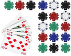 Royal Flush in Diamonds with Casino Poker Chips Edible Cake Topper- 1/4 Sheet