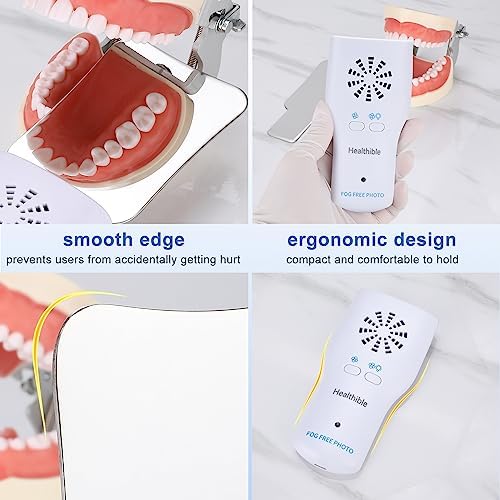 Dental Photography Mirrors Anti Fog, Pofessional Dental Mirror for Teeth Fog Free with Fan and LED, Dental Mirror with Light for Inside Mouth