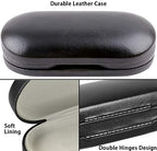 Muf 2 in 1 Contact Lens Case and Glasses Case, Double Sided Design with Mirror, Portable Travel Kit with Tweezer, Remover and Solution Bottle, Black