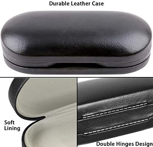 Muf 2 in 1 Contact Lens Case and Glasses Case, Double Sided Design with Mirror, Portable Travel Kit with Tweezer, Remover and Solution Bottle, Black