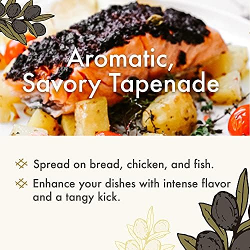 Casablanca Market Black Olives Tapenade Spread All Natural Olive Tapenade Black Olive Spread Gluten Free Olives Non GMO Vegan Plant Based - No Preservatives or Added Sugars (eBook included)