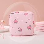 1pc Creative Minimalist Sanitary Napkin Storage Bag, Cartoon Random Print/Toilet Paper Organizer, Multi-Functional Travel Small Pouch (Pink)