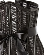 Daisy corsets Women's Fishnet & Faux Leather Steel Boned Underbust Corset