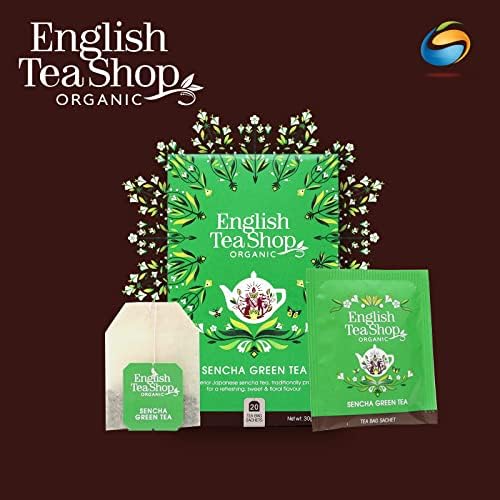 English Tea Shop Organic Sencha Green Tea - 20 Tea Bag Sachets, 30g