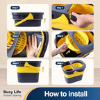 Yocada Commercial Mop Bucket with Wringer Portable Collapsible Plastic Mop Bucket Cleaning Washing Bucket for Cotton Mop Grey