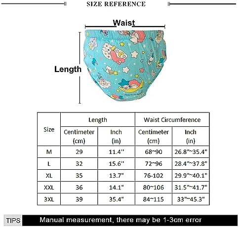 Can Be Reused Permanent Washable Adult Baby Potty Diaper Training Underwear ABDL Incontinence Waterproof Training Incontinence Booster Pads Pants 2 Packs (Pink & Blue, XL)