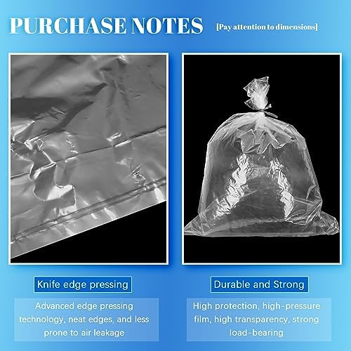 WFPLUS 100 Pack 18 x 24 inch 1 Mil Clear Plastic Flat Poly Bags Clothing Merchandise Bags for Food Bread Dough Clothes Packaging Storage Gift Bag Shipping T-Shirts Pants