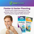 GumChucks Floss for Teeth - Flossing for Kids and Adults - Orthodontic Flossers for Braces - Dental Gum Floss Picks for All Ages (Starter Pack)
