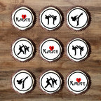 Karate Edible Cupcake Toppers – Martial Arts Cake Decorations for Birthdays, Dojo Events & Belt Ceremonies – UNCUT (Pack of 48 x 1.18 Inch/3cm Discs)