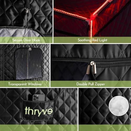 Portable Home Sauna Box for Relaxation & Detoxification with 1500W Steamer, Remote Control, Foldable Chair, Soothing Red Light, 3L Tank, Diatom Mat, 9 Levels, Foldable Design, 30.5 x 30.5 x 69.9 in
