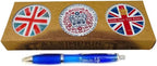 Coronation King Charles III Simpkins Mixed Fruit Tin - Variety Multi pack - Gluten free Assorted Fruit drops 175g | Pack of 3 With Premier Life Store Pen