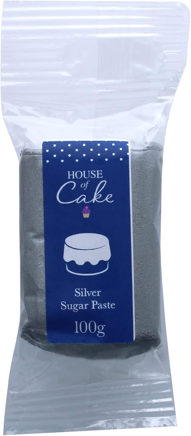 Metallic Silver Sugar Paste 100g, zzzz-s