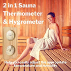 2 in 1 Wooden Sauna Thermometer and Hygrometer in Fahrenheit – Atarvana Indoor Hygrothermograph for Sauna Rooms, Spa, Hotel Accessories