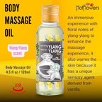 HOT FLOWERS Ylang-Ylang Body Massage Oil Set for Moisturizer and Nourish The Skin – Women and Couples - 4.5 fl oz