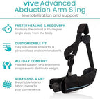 Vive Shoulder Sling with Abduction Pillow - Rotator Cuff Sling and Shoulder Immobilizer - Pain Relief After Surgery, Sublexion, Dislocated or Broken Arm - Adjustable Support with Exercise Ball (Large)