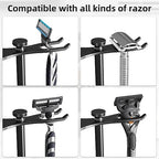 pickpiff Safety Razor Stand With Brush Holder, Black Heavy Duty Metal Shaving Holder for Men, Extra Wide Openings, Fits Most Brushes and All Kinds Of Razors