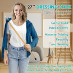 27'' Dressing Stick, Long Dressing Stick for Elderly, Disabled, Limited Mobility – Daily Living Dressing Aid Stick for Hip Replacement, Back - Dressing Aid for Pants, Shoes, Socks