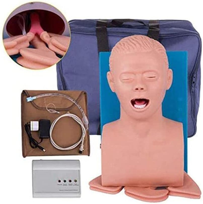 CHROX PVC Human Tracheal Intubation Training Model, Adult Tracheal Intubation Operation Simulator, Used for Science Lab Education(with Alarm)