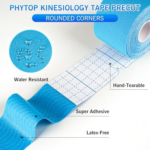 Kinesiology Tape Roll (40 Count, 10") | Latex-Free K Tape Precut Strips for Sports | Kinesiotape Ideal for Knee, Shoulder, and Elbow Support (Black+Beige, 5CM X 5M)