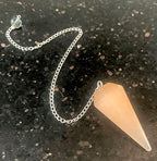 Orange Selenite Dowser Crystal Pendulum, Crystal for Dowser Healing Crystals, Metaphysical Divination Gemstone Pendulum Crystal Reiki Feng Shui, Meditation, Gift for Men Women