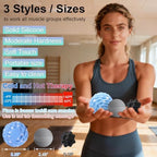 HODEMI Spiky Massage Ball Set, 3 Pack Spiky Ball, Ribbed Massage Ball & Trigger Point Ball for Deep Tissue Massage and Myofascial Release for Back, Neck, Hip, Shoulder and Foot with Mesh Bag