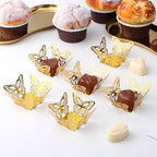 IMIKEYA 50 Pcs Truffle Cups Mini Cupcake Liners Square Chocolate Wrapping Paper Candy Boxes Party Wedding Supply