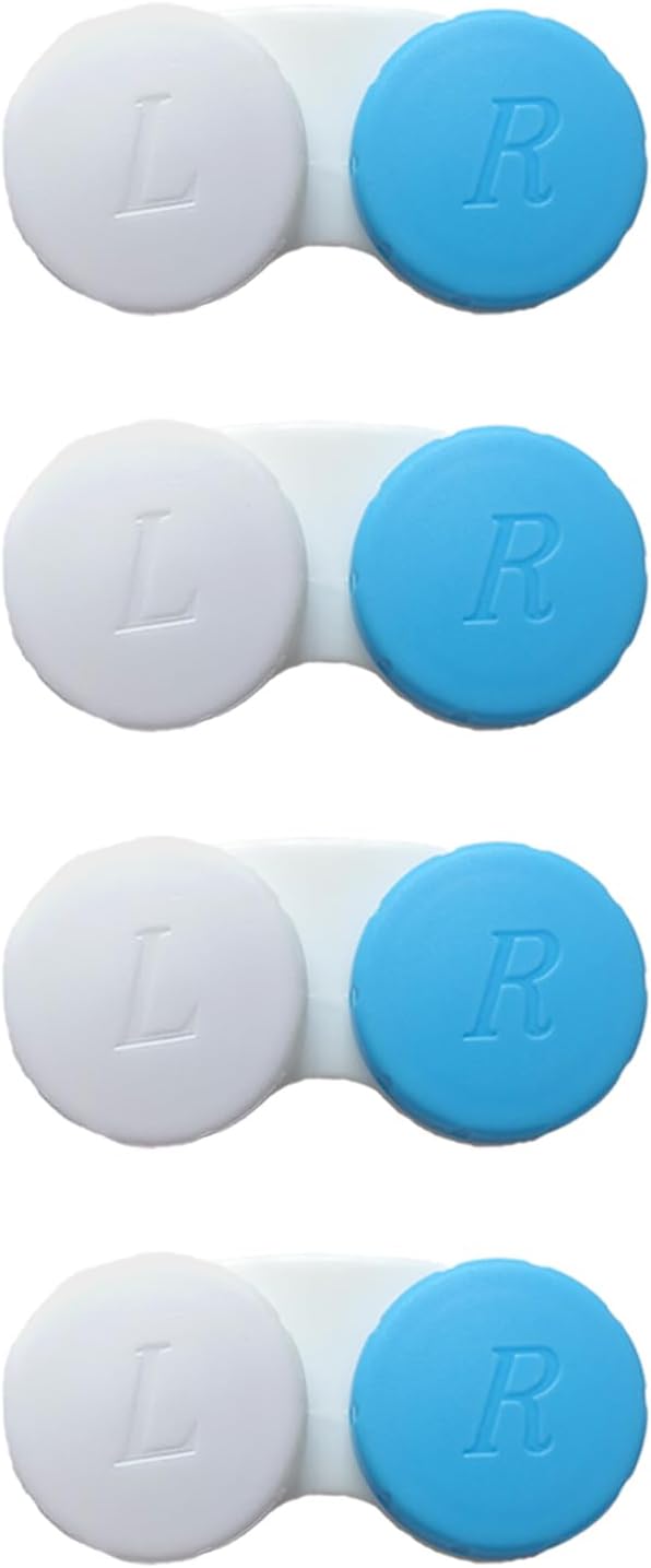 4 Pack Contact lens case Bulk Contact Lens Soak Storage Box Holder Container(Blue)