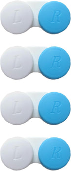 4 Pack Contact lens case Bulk Contact Lens Soak Storage Box Holder Container(Blue)