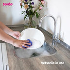 Sorbo Scouring Sponges, Non-Scratch Extra Grip and Super Absorbent Cleaning Scourers Ideal for Home and Kitchen Cleaning, Each Pack Includes 6 scourers in Assorted Colours