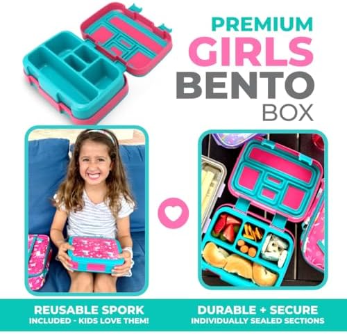 Bento Box With Lunch Bag, Insulated Stainless Steel Thermo For Hot-Cold Food Or Soup, Ice Pack Set For Kids Girls Toddlers Snacks For Daycare, Ages 3 To 7, Pink Unicorn