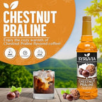 Syruvia Coffee Syrup, Chestnut Praline Flavored Syrup for Drinks, Lattes, and Desserts – 25.4 fl oz