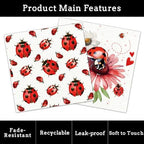 40Pcs Ladybug Disposable Paper Napkins Fancy Cute Ladybug Lunch Dinner Tableware Disposable Paper Napkin Black White Red Little Lady Beetle Flower Party Themed for Birthday Shower Party Supplies