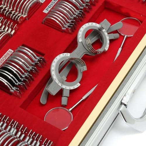 266 Pcs Optical Trial Lens Set Optometry Kit, Metal Optical Trial Lens Set, Metal Rim Aluminum Case Trial Frame