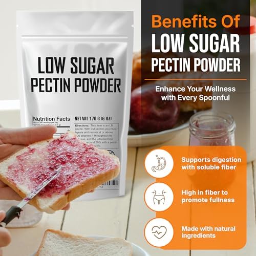 Low Sugar Pectin for Canning Jam and Jellies 6 oz - Natural, Vegan and NON-GMO - Premium Bulk Ingredient by Fit Lane Nutrition